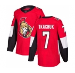 Men's Senators #7 Brady Tkachuk Red Home Stitched Hockey Jersey