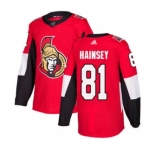 Men's Senators #81 Ron Hainsey Red Home Authentic Stitched Hockey Jersey