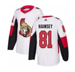 Men's Senators #81 Ron Hainsey White Road Authentic Stitched Hockey Jersey