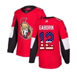 Senators #12 Marian Gaborik Red Home USA Flag Stitched Hockey Jersey