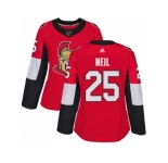 Women Adidas Ottawa Senators #25 Chris Neil Red Home Authentic Stitched NHL Jersey