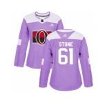 Women Adidas Ottawa Senators #61 Mark Stone Purple Authentic Fights Cancer Stitched NHL Jersey