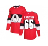 Women Adidas Ottawa Senators #65 Erik Karlsson Red Authentic 2017 100 Classic Stitched NHL Jersey