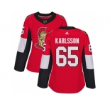Women Adidas Ottawa Senators #65 Erik Karlsson Red Home Authentic Stitched NHL Jersey
