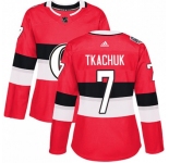 Women's Authentic Ottawa Senators #7 Brady Tkachuk Adidas 2017 100 Red Classic Jersey