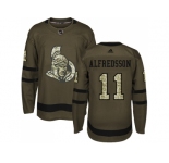 Youth Adidas Ottawa Senators #11 Daniel Alfredsson Green Salute to Service Stitched NHL Jersey