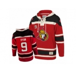 Men's Old Time Hockey Ottawa Senators #9 Bobby Ryan Authentic Red Sawyer Hooded Sweatshirt