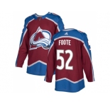 Adidas Colorado Avalanche #52 Adam Foote Burgundy Home Authentic Stitched NHL Jersey