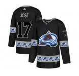 Avalanche #17 Tyson Jost Black Team Logo Fashion Stitched Hockey Jersey