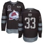 Colorado Avalanche #33 Patrick Roy Black 1917-2017 Black Stanley Cup Champions Patch 100th Anniversary Stitched NHL Jersey