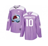 Men Adidas Colorado Avalanche #10 Sven Andrighetto Purple Authentic Fights Cancer Stitched NHL Jersey