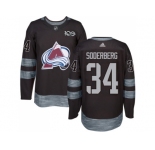 Men Adidas Colorado Avalanche #34 Carl Soderberg Black 1917-2017 100th Anniversary Stitched NHL Jersey