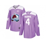 Men Adidas Colorado Avalanche #4 Tyson Barrie Purple Authentic Fights Cancer Stitched NHL Jersey