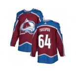 Men Adidas Colorado Avalanche #64 Nail Yakupov Burgundy Home Authentic Stitched NHL Jersey