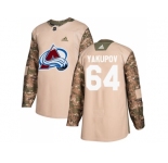 Men Adidas Colorado Avalanche #64 Nail Yakupov Camo Authentic 2017 Veterans Day Stitched NHL Jersey