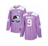 Men Adidas Colorado Avalanche #9 Paul Kariya Purple Authentic Fights Cancer Stitched NHL Jersey