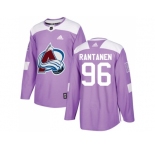 Men Adidas Colorado Avalanche #96 Mikko Rantanen Purple Authentic Fights Cancer Stitched NHL Jersey