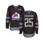Men's Adidas Colorado Avalanche #25 Mikhail Grigorenko Authentic Black 1917-2017 100th Anniversary NHL Jersey
