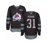 Men's Adidas Colorado Avalanche #31 Calvin Pickard Authentic Black 1917-2017 100th Anniversary NHL Jersey