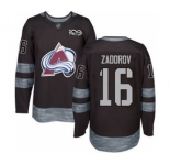 Men's Avalanche #16 Nikita Zadorov Black 1917-2017 100th Anniversary Stitched Hockey Jersey