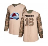 Men's Avalanche #16 Nikita Zadorov Camo 2017 Veterans Day Stitched Hockey Jersey