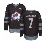 Men's Avalanche #7 Kevin Connauton Black 1917-2017 100th Anniversary Stitched Hockey Jersey
