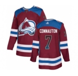 Men's Avalanche #7 Kevin Connauton Burgundy Home Authentic Drift Fashion Stitched Hockey Jersey