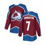 Men's Avalanche #7 Kevin Connauton Burgundy Home Authentic Stitched Hockey Jersey