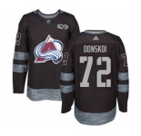 Men's Avalanche #72 Joonas Donskoi Black 1917-2017 100th Anniversary Stitched Hockey Jersey