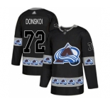 Men's Avalanche #72 Joonas Donskoi Black Authentic Team Logo Fashion Stitched Hockey Jersey