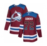 Men's Avalanche #72 Joonas Donskoi Burgundy Home Authentic Drift Fashion Stitched Hockey Jersey