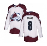 Men's Avalanche #8 Cale Makar White Road Authentic Stitched Hockey Jersey