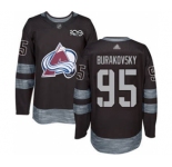 Men's Avalanche #95 Andre Burakovsky Black 1917-2017 100th Anniversary Stitched Hockey Jersey