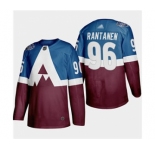 Men's Avalanche #96 Mikko Rantanen Blue Burgundy Authentic 2019 Stadium Series Stitched Hockey Jersey