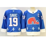 Men's Colorado Avalanche #19 Joe Sakic Blue 2025 Stitched With C Patch Hockey Jersey