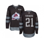 Men's Colorado Avalanche #21 Peter Forsberg Black 1917-2017 100th Anniversary Stitched NHL Jersey