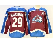 Men's Colorado Avalanche #29 Nathan MacKinnon Burgundy 2024-25 With A Patch Stitched Jersey