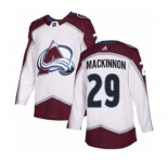 Men's Colorado Avalanche #29 Nathan MacKinnon White Road Stitched Hockey Jersey
