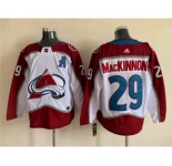 Men's Colorado Avalanche #29 Nathan MacKinnon With A Ptach White Stitched Jersey