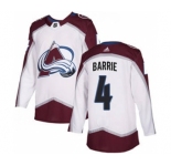 Men's Colorado Avalanche #4 Tyson Barrie White Road Stitched Hockey Jersey