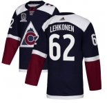 Men's Colorado Avalanche #62 Artturi Lehkonen 2022 Navy Stanley Cup Champions Patch Stitched Jersey