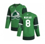 Men's Colorado Avalanche #8 Cale Makar 2020 St. Patrick's Day Stitched Hockey Jersey Green