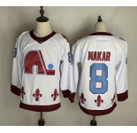 Men's Colorado Avalanche #8 Cale Makar Authentic White Away 2021 New Hockey Jersey