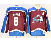 Men's Colorado Avalanche #8 Cale Makar Burgundy 2024-25 With A Patch Stitched Jersey