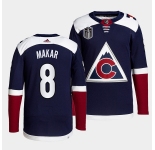 Men's Colorado Avalanche #8 Cale Makar Navy 2022 Stanley Cup Final Patch Stitched Jersey