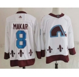 Men's Colorado Avalanche #8 Cale Makar White 2021 Retro Stitched NHL Jersey