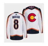 Men's Colorado Avalanche #8 Cale Makar White 2022-23 Reverse Retro Stitched Jersey