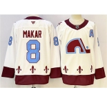 Men's Colorado Avalanche #8 Cale Makar White 2024-25 With A Patch Stitched Jersey