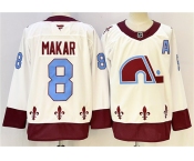 Men's Colorado Avalanche #8 Cale Makar White 2024-25 With A Patch Stitched Jersey