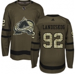 Men's Colorado Avalanche #92 Gabriel Landeskog Green Salute to Service Stitched NHL Adidas Jersey